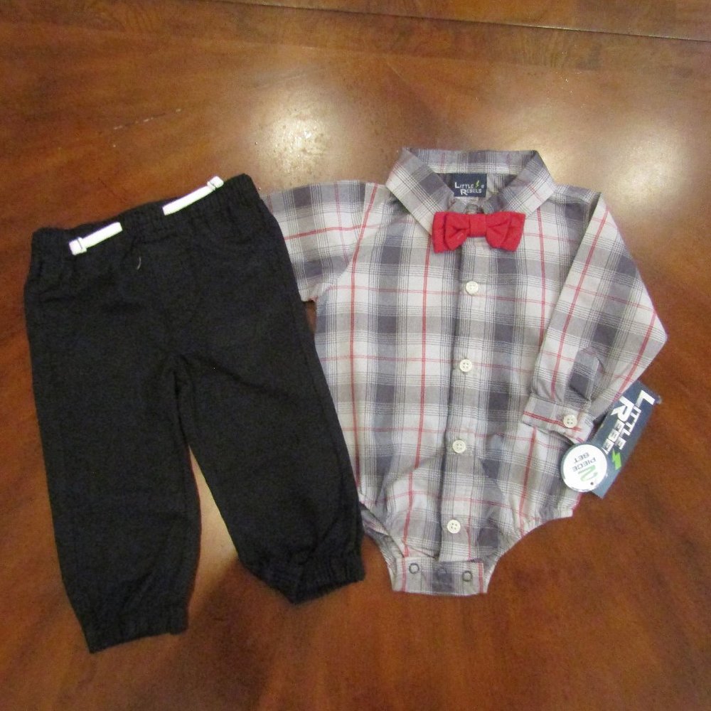 Little Rebels baby boys 3 piece outfit 6-9 months